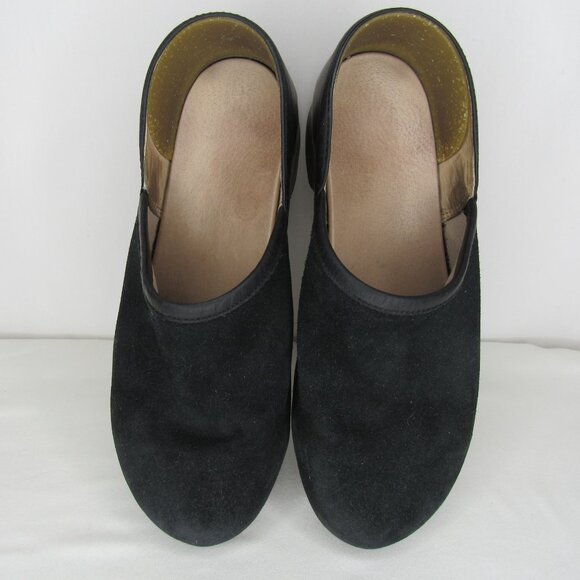 Dansko Black Brushed Suede Clogs Women's 38 8 - Picture 6 of 9